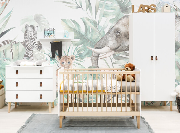 Dresser with 3 drawers Indy White/Natural