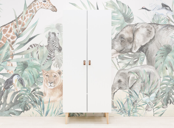 2-door wardrobe Indy White/Natural