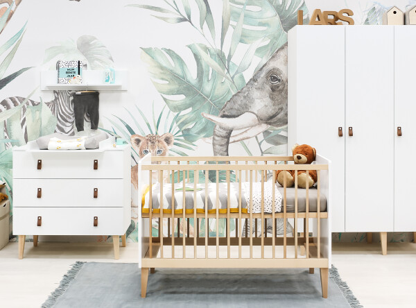 3-door wardrobe Indy White/Natural