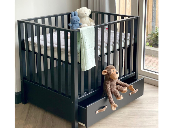 Playpen with drawer Kai Matt Black (excl. wheels)