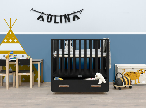 Playpen with drawer Kai Matt Black (excl. wheels)