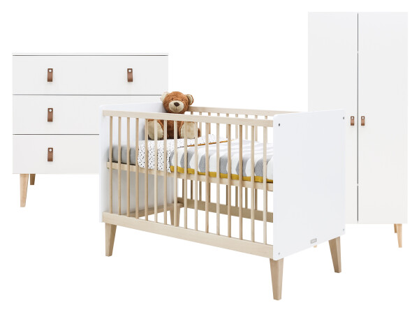Indy 3-part nursery White/Natural