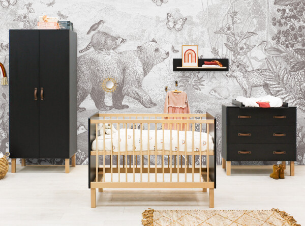 Shelf Floris Matt Black/Natural