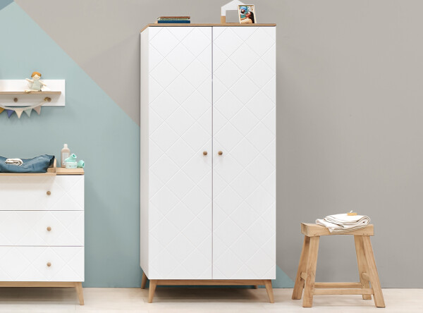 2-door wardrobe Paris White/Oak