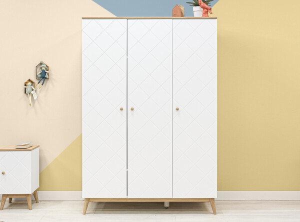 3-door wardrobe Paris White/Oak