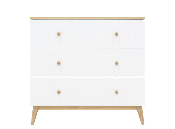 Dresser with 3 drawers Paris White/Oak