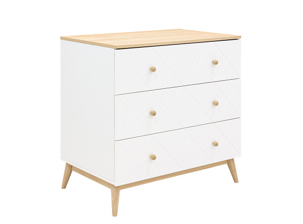 Dresser with 3 drawers Paris White/Oak