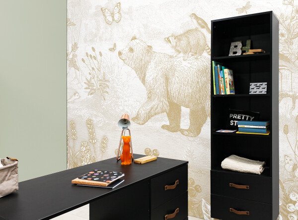 Writing desk Floris Matt Black/Natural