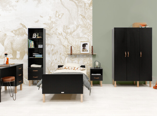 Writing desk Floris Matt Black/Natural