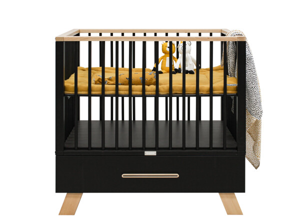 Box met lade Lisa Mat Zwart/Naturel