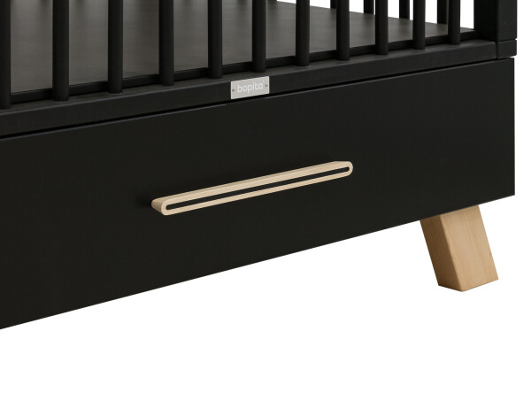 Box met lade Lisa Mat Zwart/Naturel