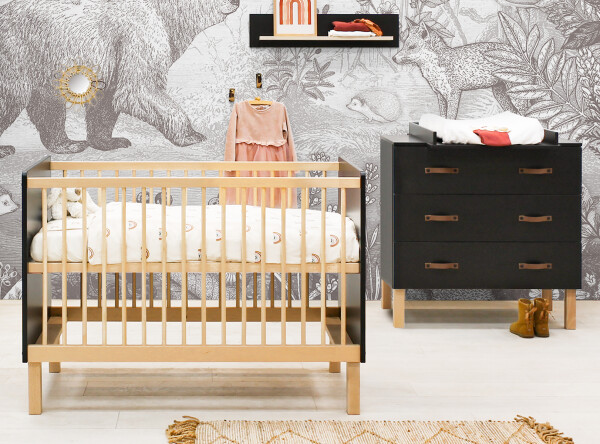 Floris 2-pieza baby room Negro Mate/Natural