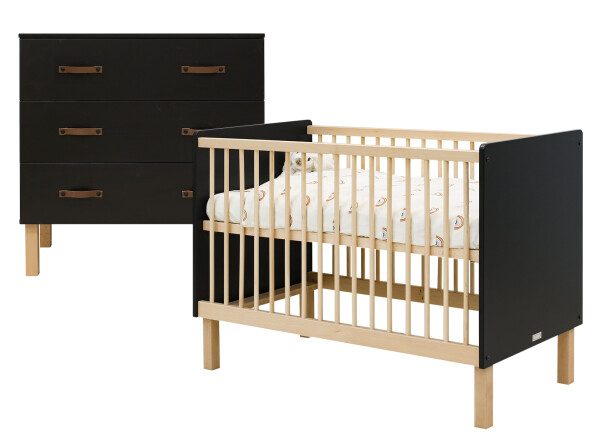 Floris 2-part nursery Matt Black/Natural