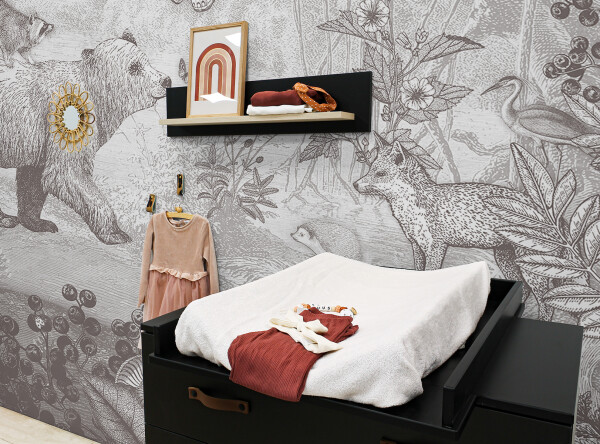 Floris 2-part nursery Matt Black/Natural