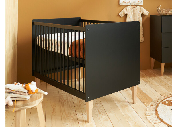 Bed 60x120 Lena Matt Black/Natural