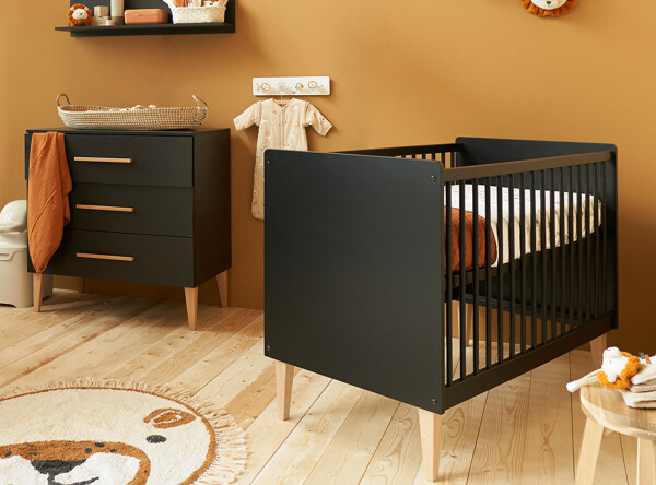 Lena 2-part nursery Matt Black/Natural