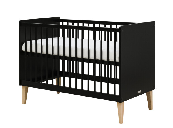 Lena 3-part nursery Matt Black/Natural