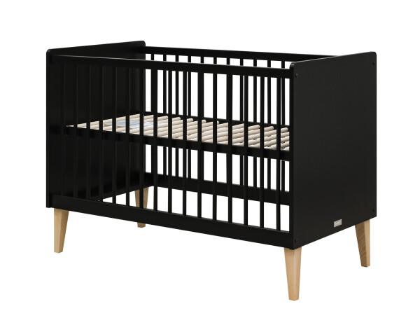 Lena 3-part nursery Matt Black/Natural
