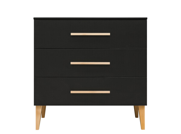 Lena 3-part nursery Matt Black/Natural