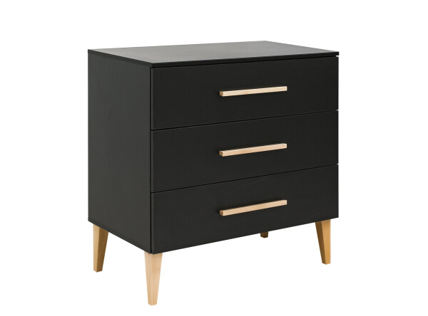 Lena 3-part nursery Matt Black/Natural