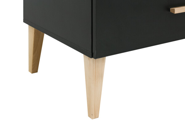 Lena 3-part nursery Matt Black/Natural