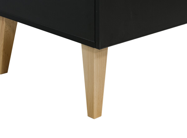 Lena 3-part nursery Matt Black/Natural