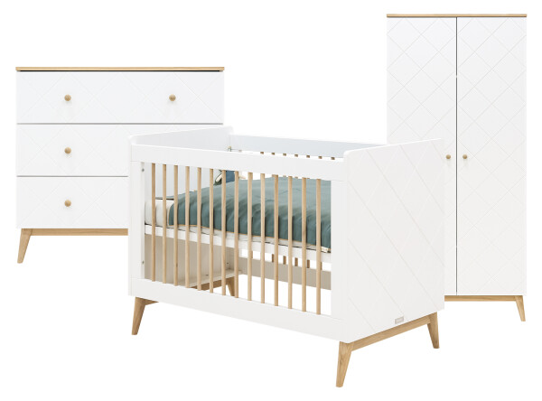 Paris 3-part nursery White/Oak