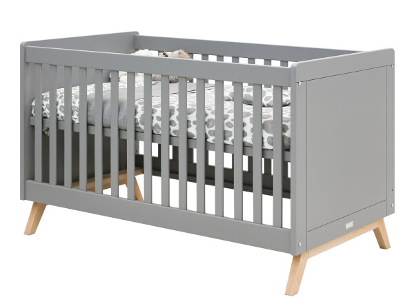 Fenna 2 piece nursery furniture set with cot bed Grey/Natural