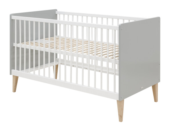 Emma 2 piece nursery furniture set with cot bed White/Grey