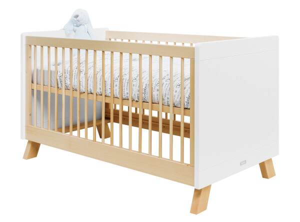 Lisa 2 piece nursery furniture set with bench bed White/Natural