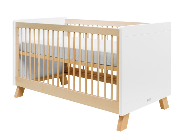 Lisa 2 piece nursery furniture set with bench bed White/Natural