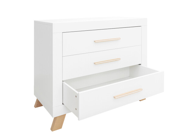 Lisa 2 piece nursery furniture set with bench bed White/Natural