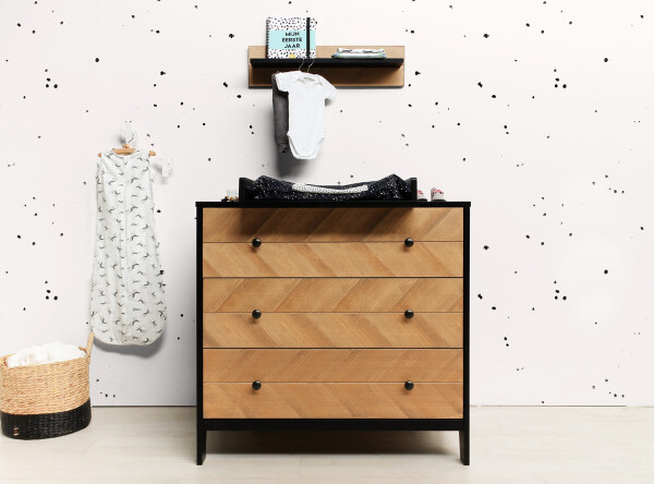 Job 2 piece nursery furniture set with bench bed Vintage Honey