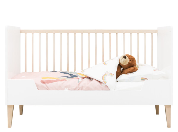 Indy 2 piece nursery furniture set with cot bed White/Natural