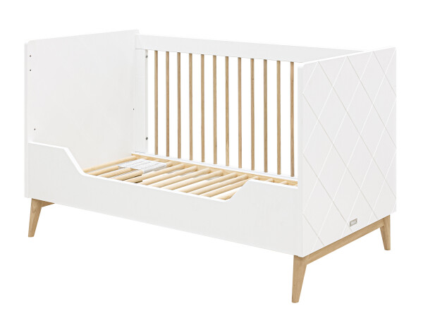 Paris 3 piece nursery furniture set with cot bed White/Oak