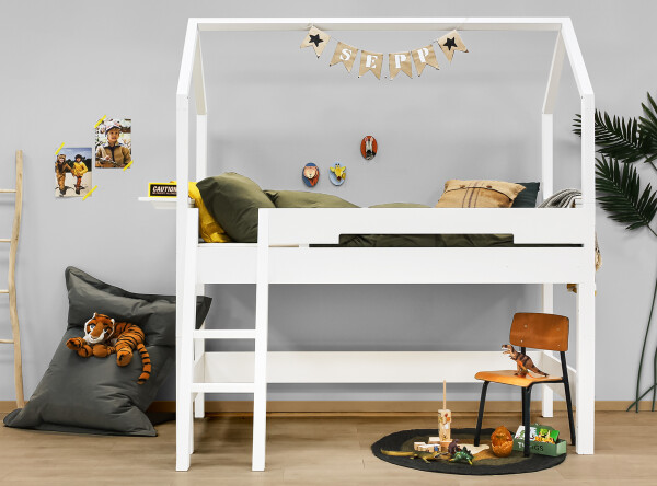 Half high sleeper 90x200 with comfort step Combiflex Home White
