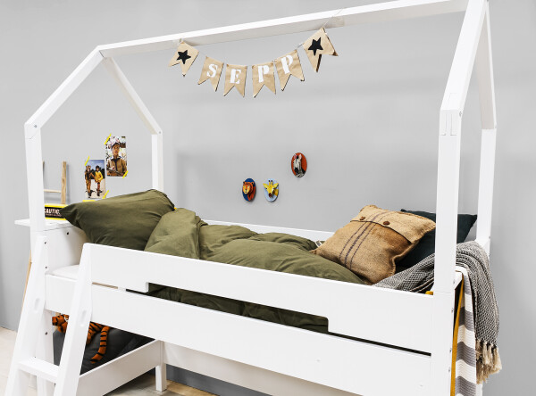 Half high sleeper 90x200 with comfort step Combiflex Home White