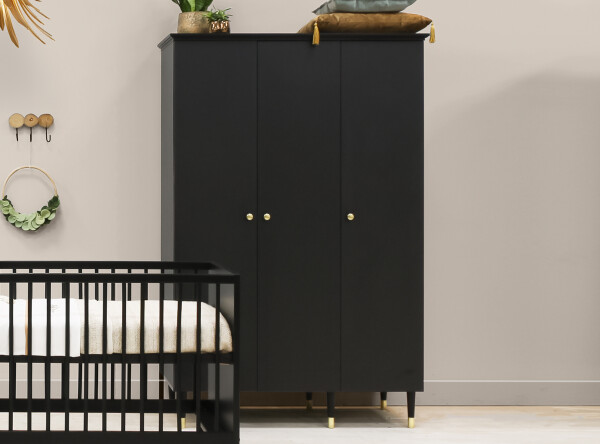 3-door wardrobe Cloë Matt Black