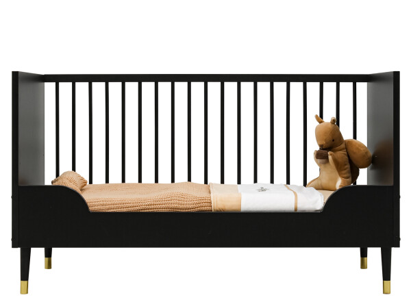 Cloë 2 piece nursery furniture set with bench bed Matt Black