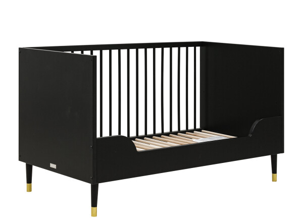 Cloë 2 piece nursery furniture set with bench bed Matt Black