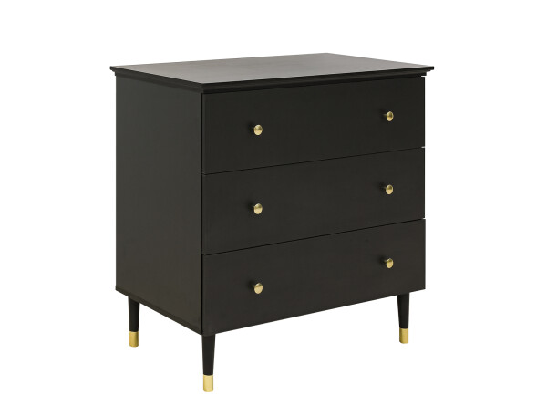 Cloë 3 piece nursery furniture set with bench bed Matt Black