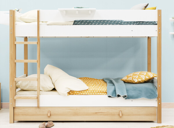 Bunkbed 90x200 Lucas White/Natural