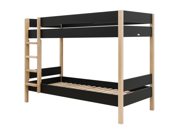 Bunkbed 90x200 Lucas Mat Black/Natural