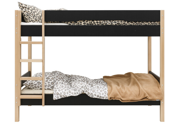 Bunkbed 90x200 Lucas Mat Black/Natural