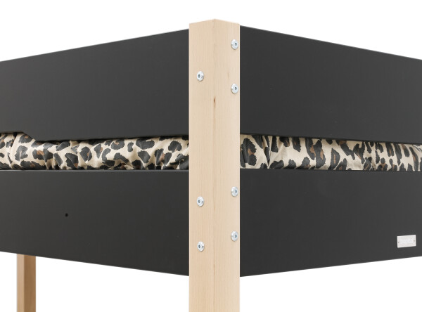 Bunkbed 90x200 Lucas Mat Black/Natural