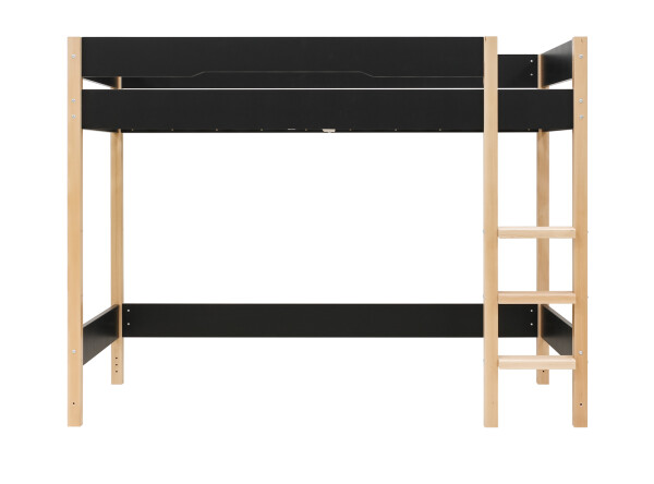 Lit mezzanine 90x200 Lucas Noir Mat/Naturel