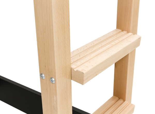 Lit mezzanine 90x200 Lucas Noir Mat/Naturel