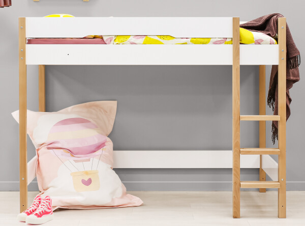 High sleeper 90x200 Lucas White/Natural