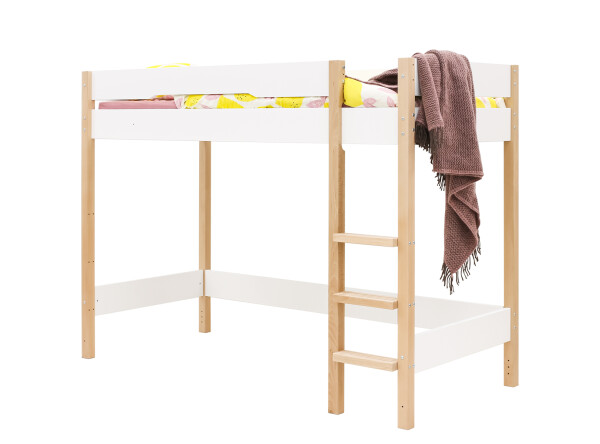 High sleeper 90x200 Lucas White/Natural