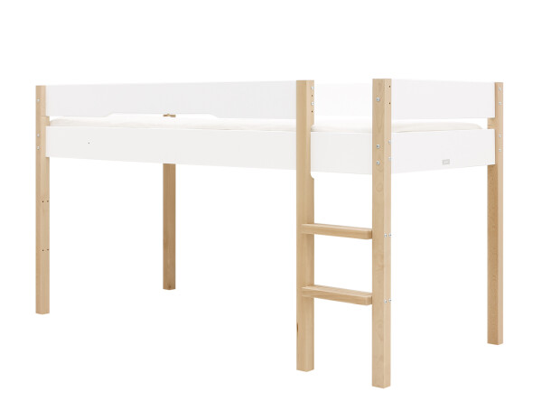 Half high sleeper 90x200 Lucas White/Natural